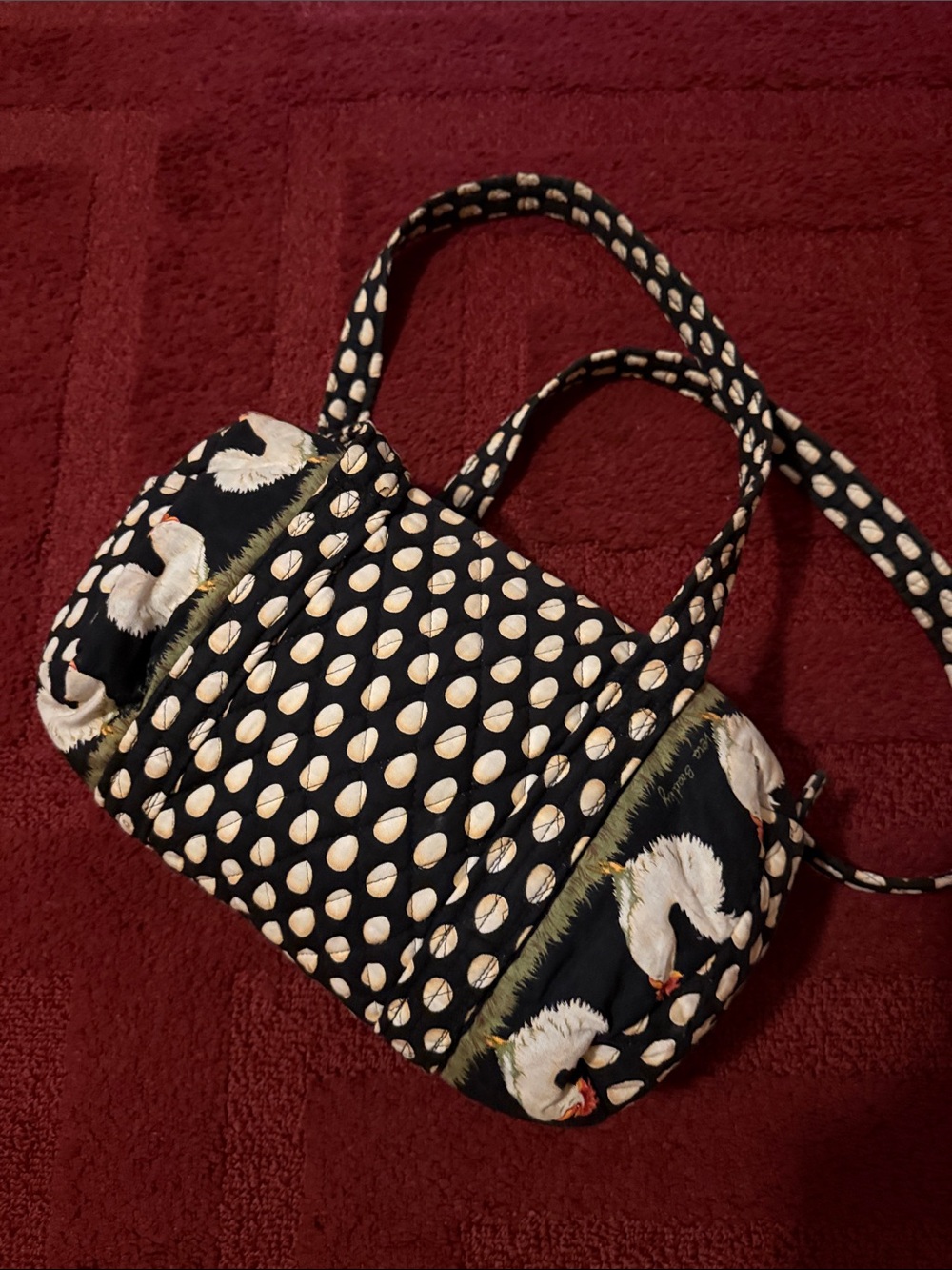 Vintage Vera Bradley Barrel Shoulder Bag- Chanticleer Pattern